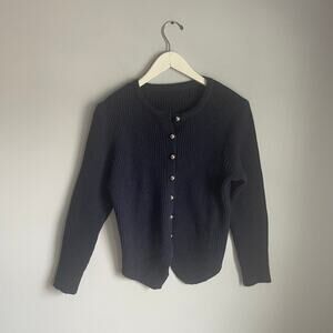 Commense Cardigan Navy Blue Preppy Clean Workwear size XL Heritage Classic